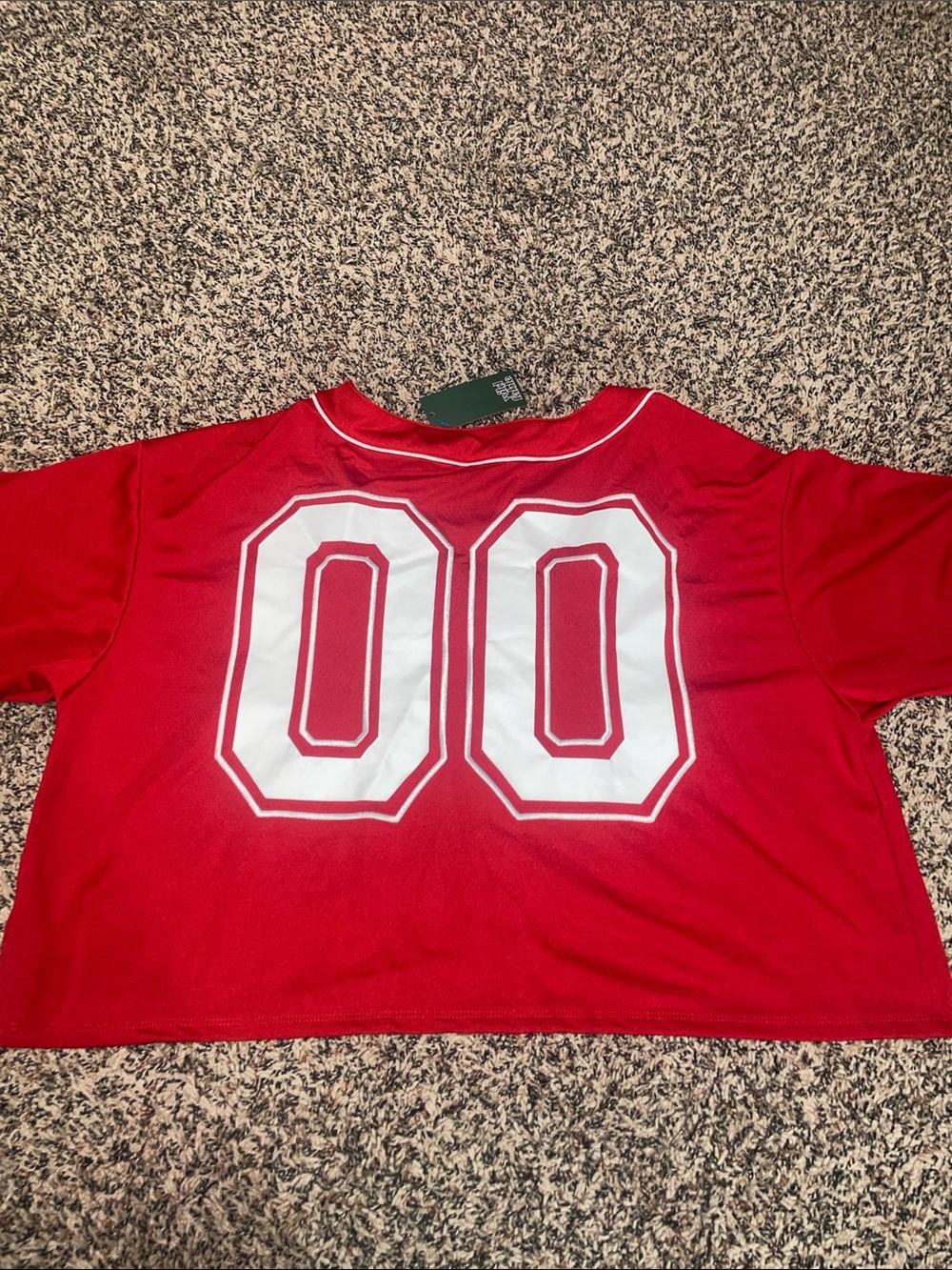 GAME DAY Collegiate Red Crop Football Jersey - Oversized Size L | NWT - Picture 4 of 6